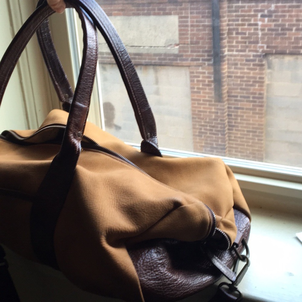 Moore and Giles duffel bag in new buck bison tan